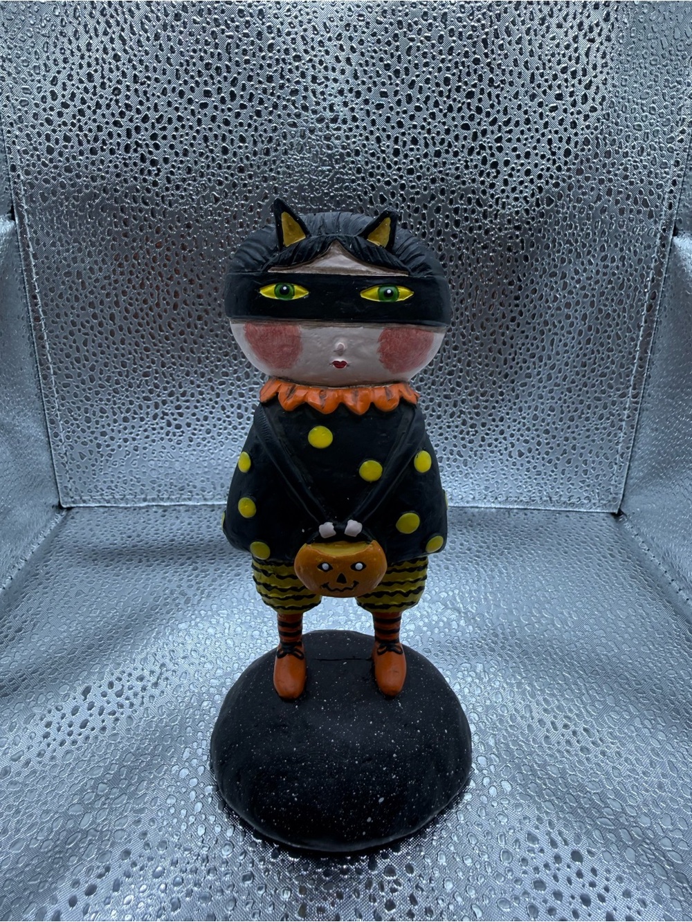 Vintage Jenene Mortimer Halloween Collection Boosville Cat Trick or Treater